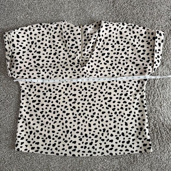 MELLODAY | Polka Dot Short Sleeve Blouse - Picture 8 of 9